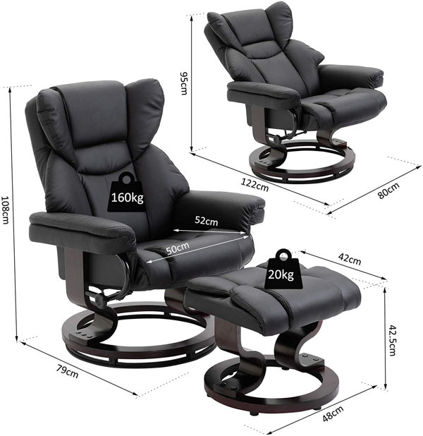 Alsup manual no 2025 motion recliner with footstool